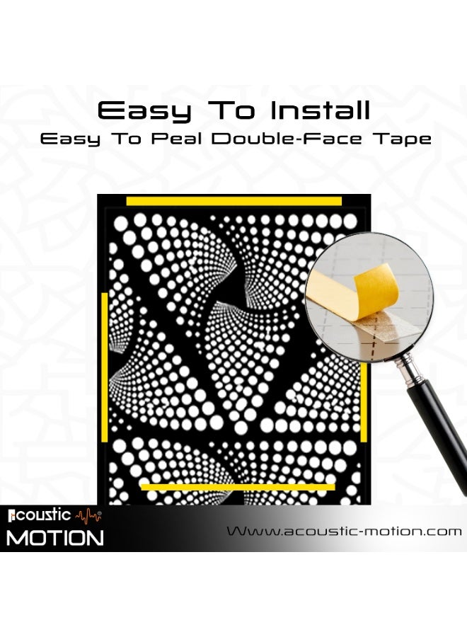 أكويستك موشان لوحات ديكور فنية جدارية خشبية من ACOUSTIC MOTION®، تصميم ClASSY مع شريط لاصق مزدوج الوجه، معلق على الحائط باللون الأسود الحديث للمنزل وغرفة المعيشة وغرفة النوم والمكتب والفندق، 25 × 50 × 0.5 سم، مجموعة مكونة من 4 قطع - Image 3